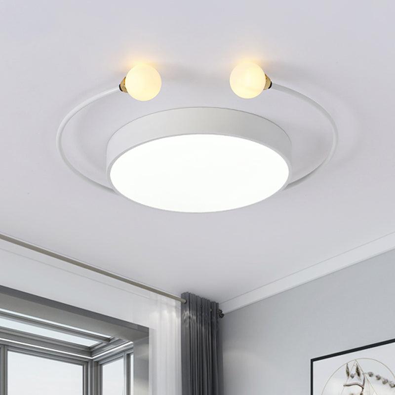 Nordic Iron LED Ceiling Light with Crab Design in Grey/White/Green for Bedrooms