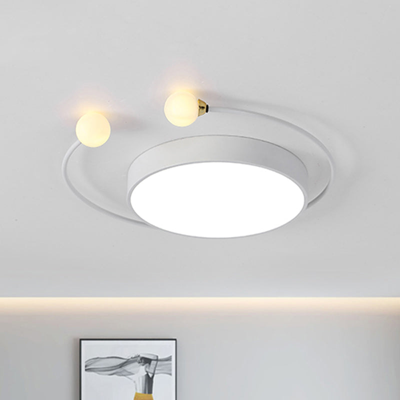 Nordic Iron LED Ceiling Light with Crab Design in Grey/White/Green for Bedrooms