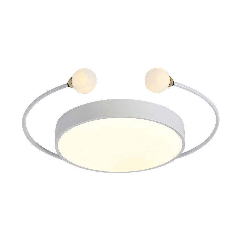 Nordic Iron LED Ceiling Light with Crab Design in Grey/White/Green for Bedrooms