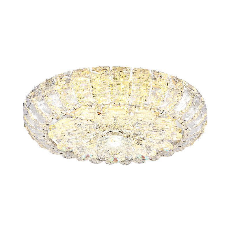 Simplicity Corridor LED Flushmount Ceiling Light with Clear Crystal Block Shade - 8"/12" Options