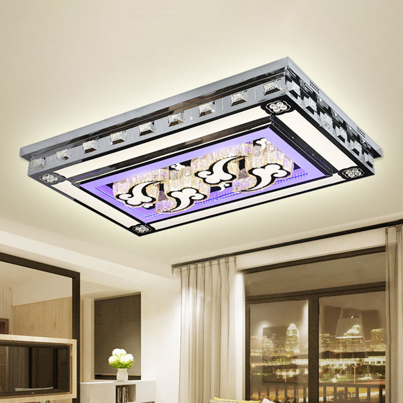 Modernist LED Flush Ceiling Light with Stainless-Steel Star/Cloud Design and Faceted Crystal – Ideal for Living Rooms