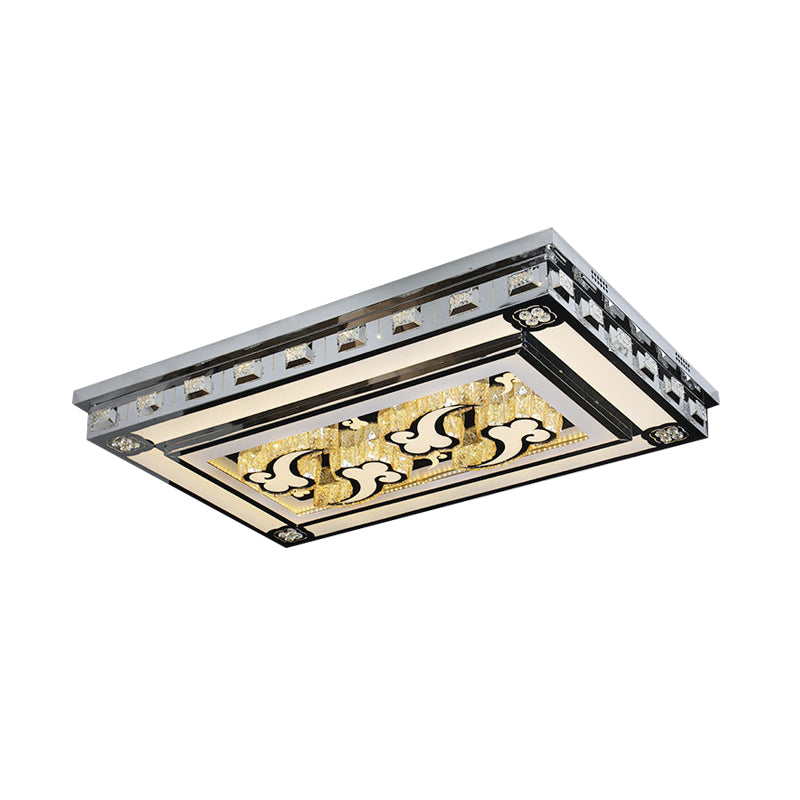 Modernist LED Flush Ceiling Light with Stainless-Steel Star/Cloud Design and Faceted Crystal – Ideal for Living Rooms