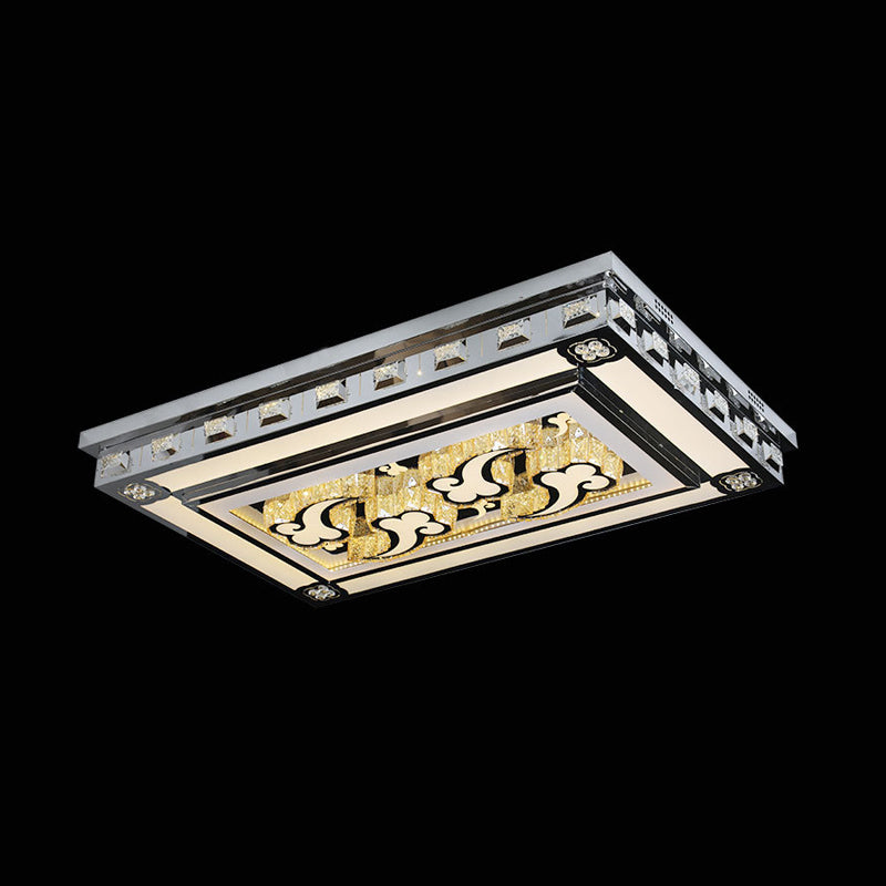 Modernist LED Flush Ceiling Light with Stainless-Steel Star/Cloud Design and Faceted Crystal – Ideal for Living Rooms