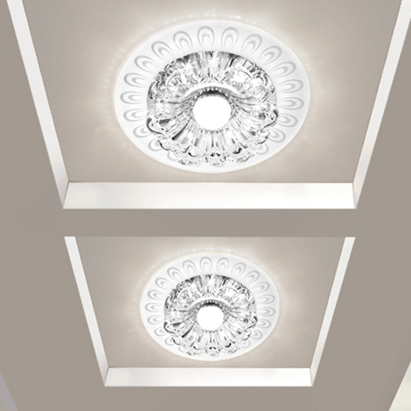 Clear Crystal LED Flush Mount Ceiling Lamp in Warm/White Light - Modernistic Bloom