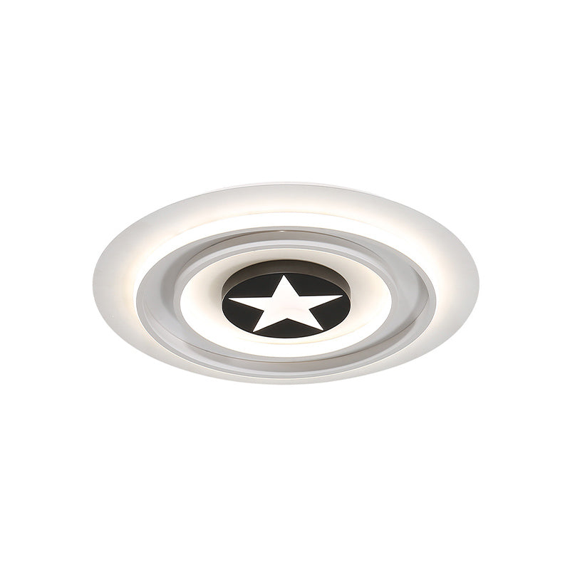 White Star Flushmount Cartoon Acrylic LED Ceiling Light in Warm/White Light
