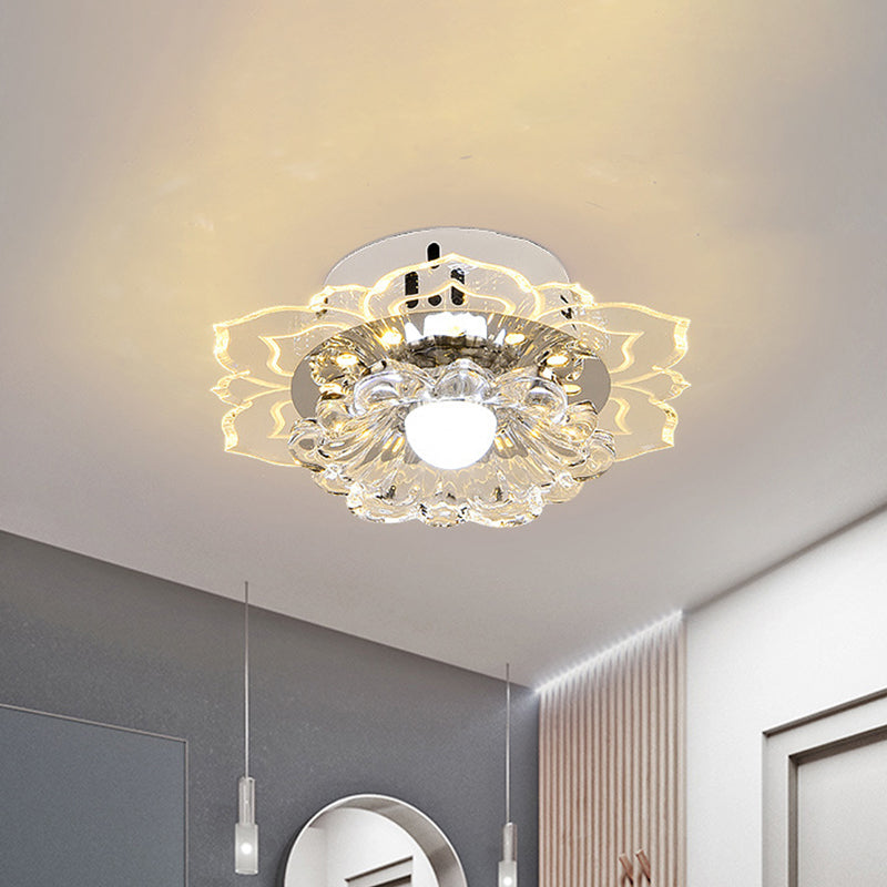 Modern Crystal LED Flush Mount Ceiling Light for Living Room