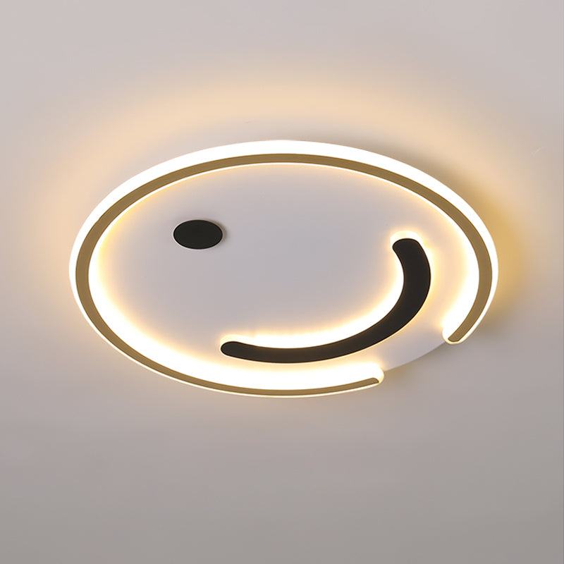 Sleek Round LED Flushmount Lamp in Black/Gold or White/Warm Light for Bedroom Ceiling