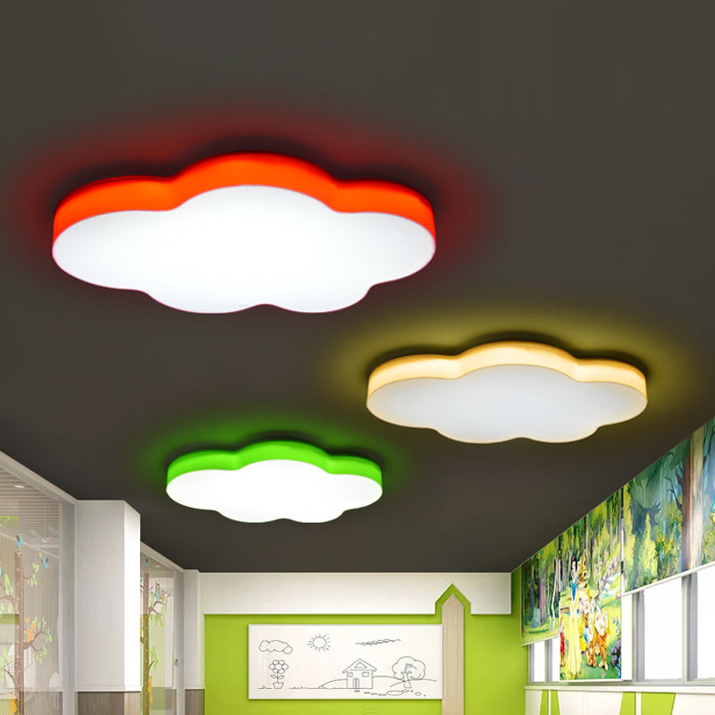 Plafonnier LED en forme de nuage pour chambre d'enfant en acrylique, design encastré, blanc/rouge/jaune
