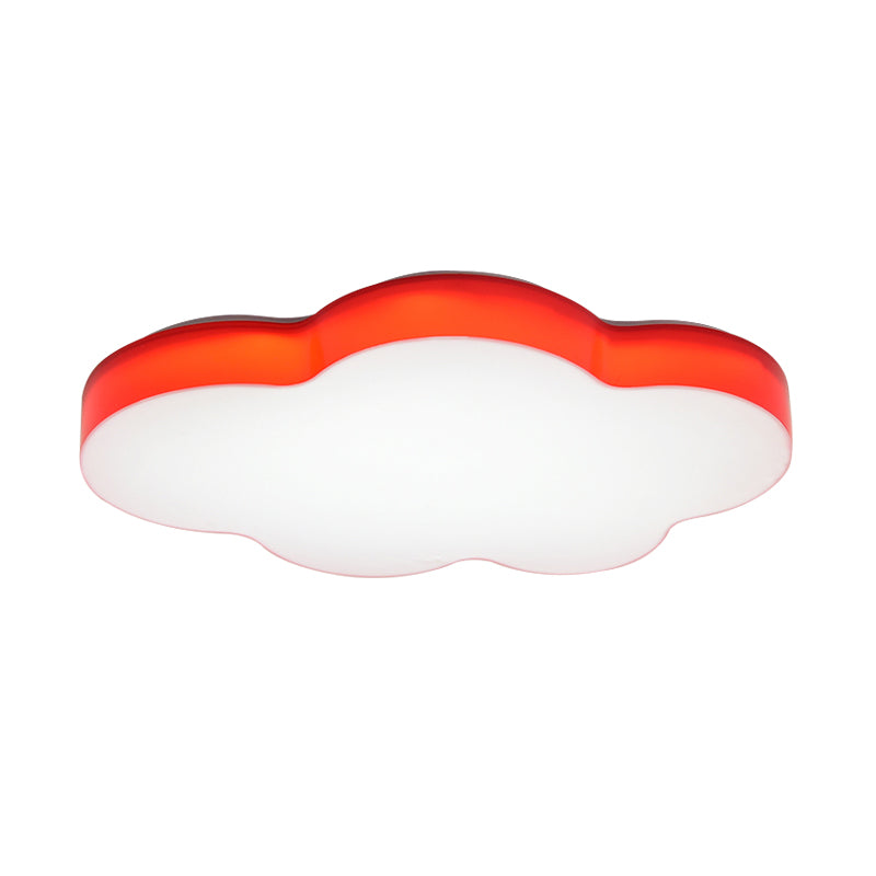 Plafonnier LED en forme de nuage pour chambre d'enfant en acrylique, design encastré, blanc/rouge/jaune