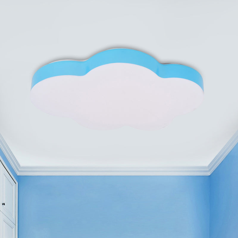 Plafonnier LED en forme de nuage pour chambre d'enfant en acrylique, design encastré, blanc/rouge/jaune