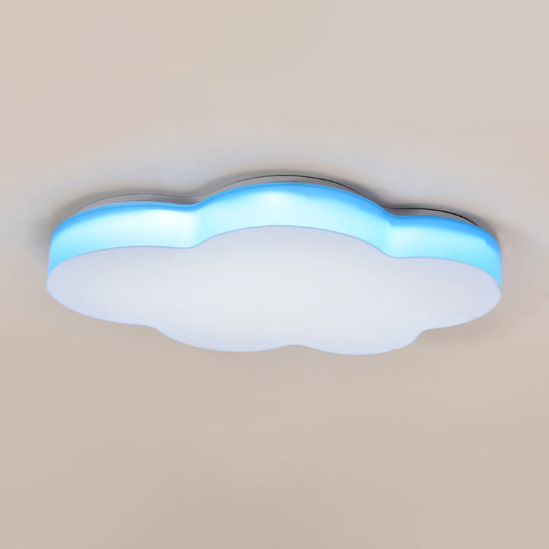 Plafonnier LED en forme de nuage pour chambre d'enfant en acrylique, design encastré, blanc/rouge/jaune