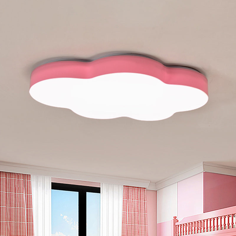 Plafonnier LED en forme de nuage pour chambre d'enfant en acrylique, design encastré, blanc/rouge/jaune