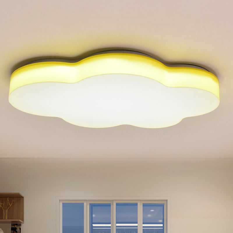 Plafonnier LED en forme de nuage pour chambre d'enfant en acrylique, design encastré, blanc/rouge/jaune
