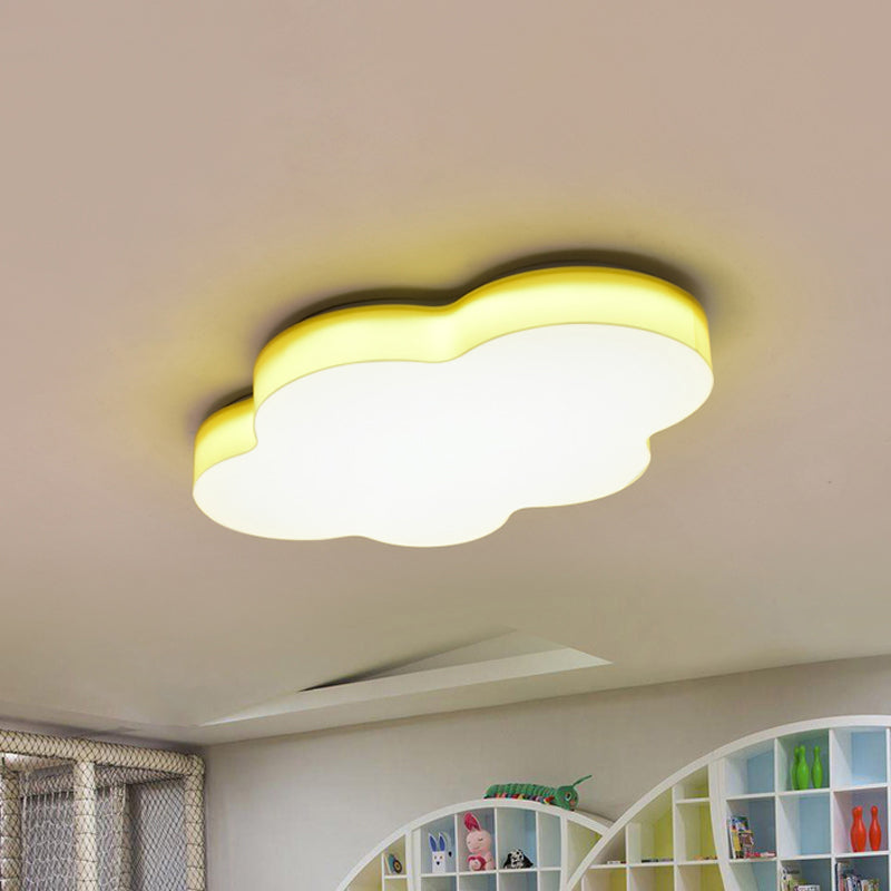 Plafonnier LED en forme de nuage pour chambre d'enfant en acrylique, design encastré, blanc/rouge/jaune