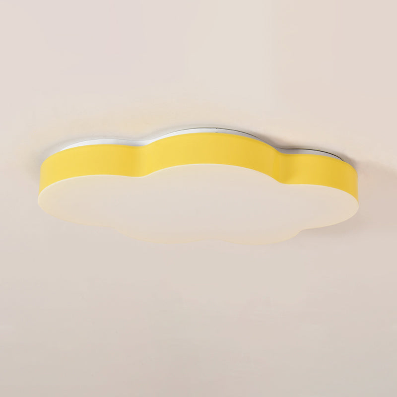 Plafonnier LED en forme de nuage pour chambre d'enfant en acrylique, design encastré, blanc/rouge/jaune