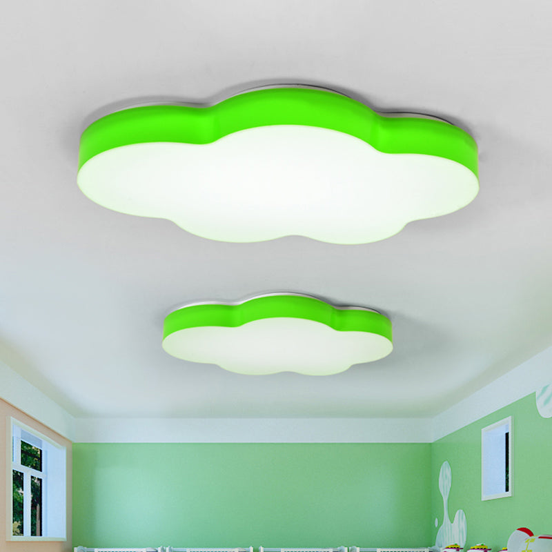 Plafonnier LED en forme de nuage pour chambre d'enfant en acrylique, design encastré, blanc/rouge/jaune