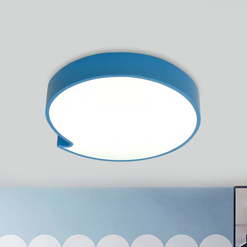 LED Flush Mount Ceiling Light with Minimalist Acrylic Shade and Blue/Yellow Finish