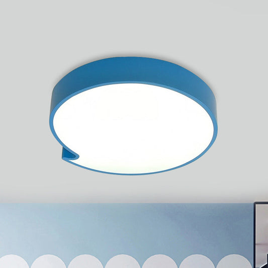 LED Flush Mount Ceiling Light with Minimalist Acrylic Shade and Blue/Yellow Finish