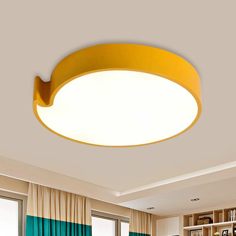 LED Flush Mount Ceiling Light with Minimalist Acrylic Shade and Blue/Yellow Finish