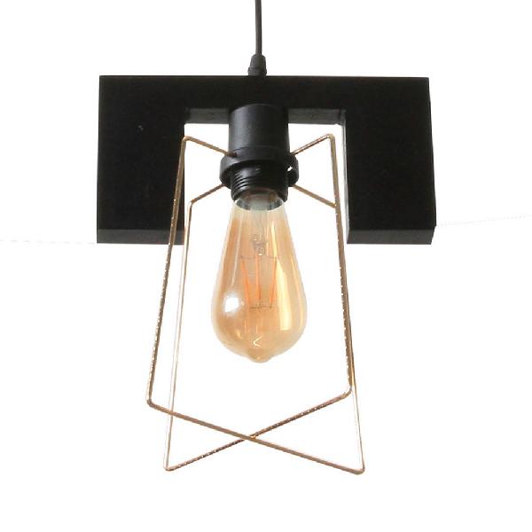 Suspension en métal avec cage - Style ferme - 1 lampe - Noir