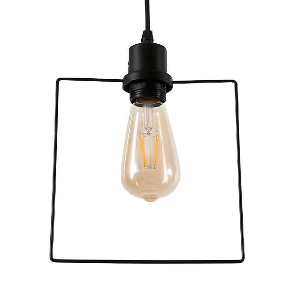 Suspension en métal avec cage - Style ferme - 1 lampe - Noir
