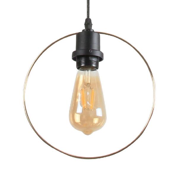 Suspension en métal avec cage - Style ferme - 1 lampe - Noir