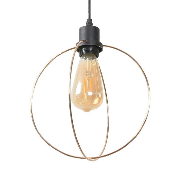 Suspension en métal avec cage - Style ferme - 1 lampe - Noir