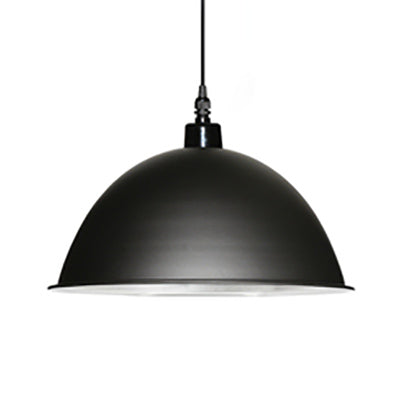 Retro Style Metal Ceiling Pendant Light - 1 Light Domed Design in Black/White for Coffee Shop