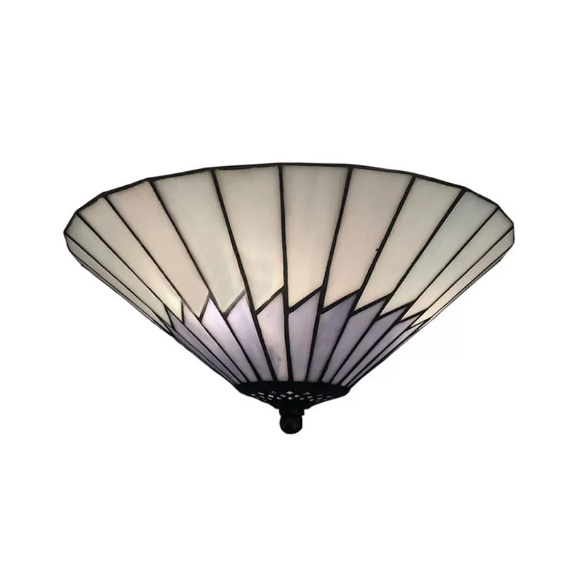 Tiffany Style 2-Light Purple Ceiling Flush Mount for Bedroom, 6" High x 13" Diameter