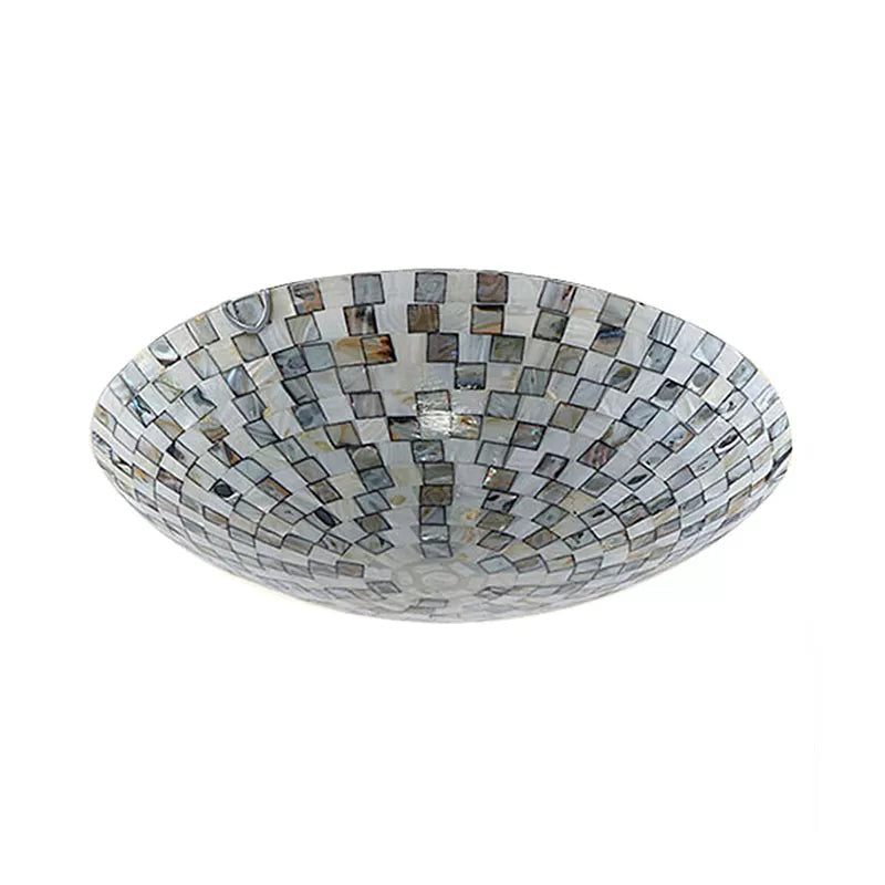 Tiffany Shell Flush Mount Ceiling Light in Beige - 2 Lights, Bowl Shade, 8" H x 12" Diameter - Bedroom Ceiling Lighting