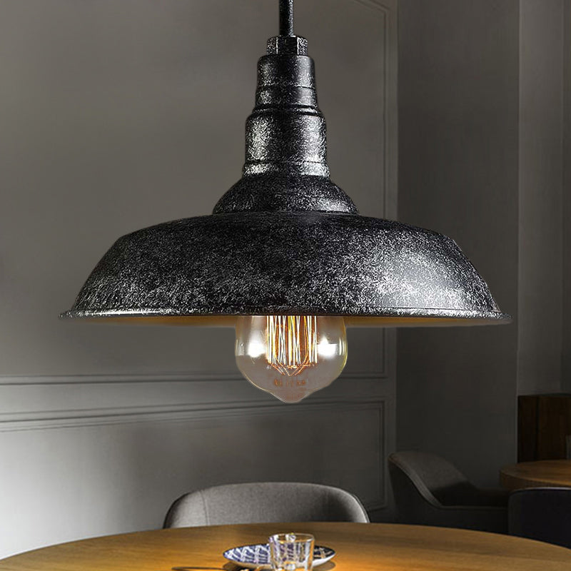 Vintage Iron Pendant Light Fixture | Industrial Barn Style With Adjustable Cord For Dining Room Aged