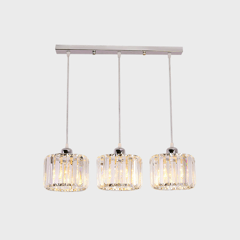 Modernist Lobby Pendant Light with Clustered Crystal Shades - Choose from 3, 8, or 10 Head Options