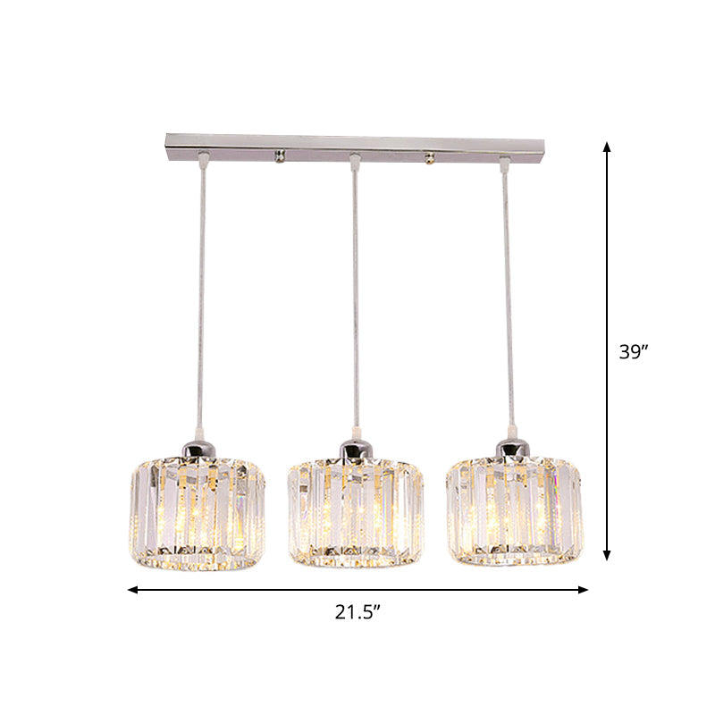 Modernist Lobby Pendant Light with Clustered Crystal Shades - Choose from 3, 8, or 10 Head Options