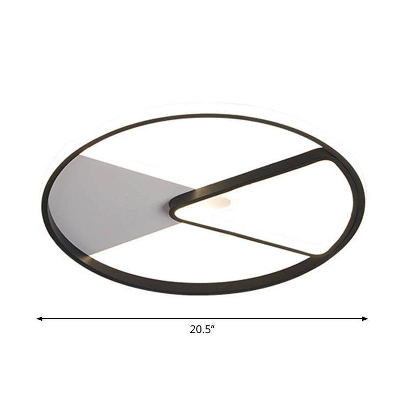 Modern Sector Frame Flushmount LED Bedroom Light - 16.5"/20.5" Acrylic, Black/White/Warm White
