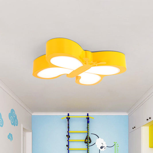 White/Yellow Butterfly LED Ceiling Flush Mount for Kindergarten
