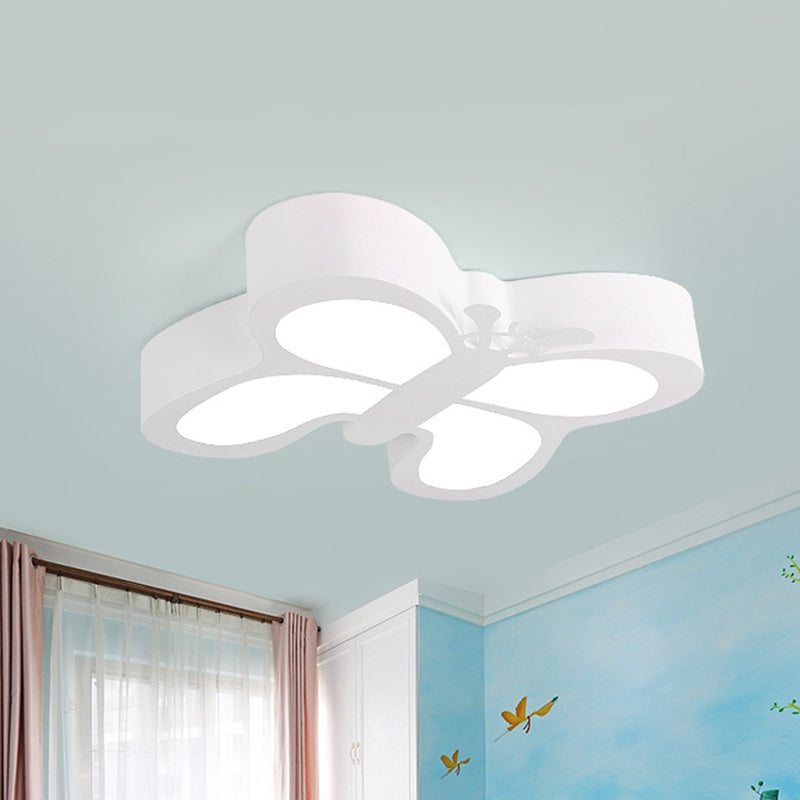 White/Yellow Butterfly LED Ceiling Flush Mount for Kindergarten