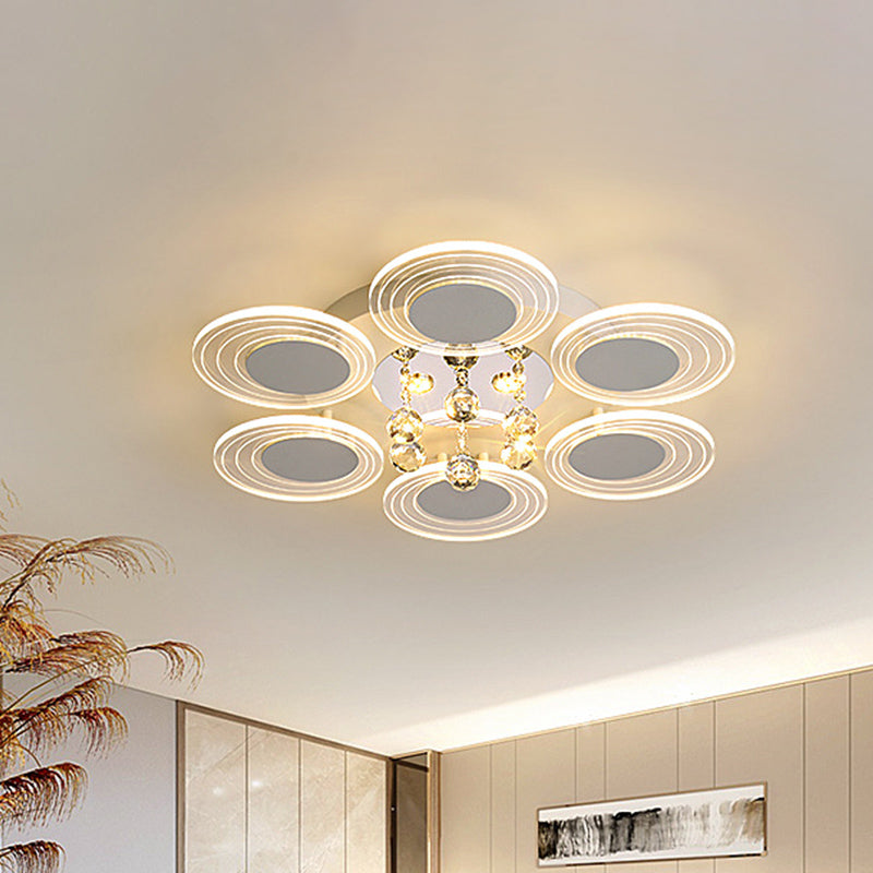Contemporary LED Crystal Ball Flushmount Ceiling Lamp, Wide, 25.5"/31.5" - Perfect for Living Room