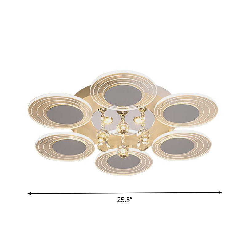 Contemporary LED Crystal Ball Flushmount Ceiling Lamp, Wide, 25.5"/31.5" - Perfect for Living Room