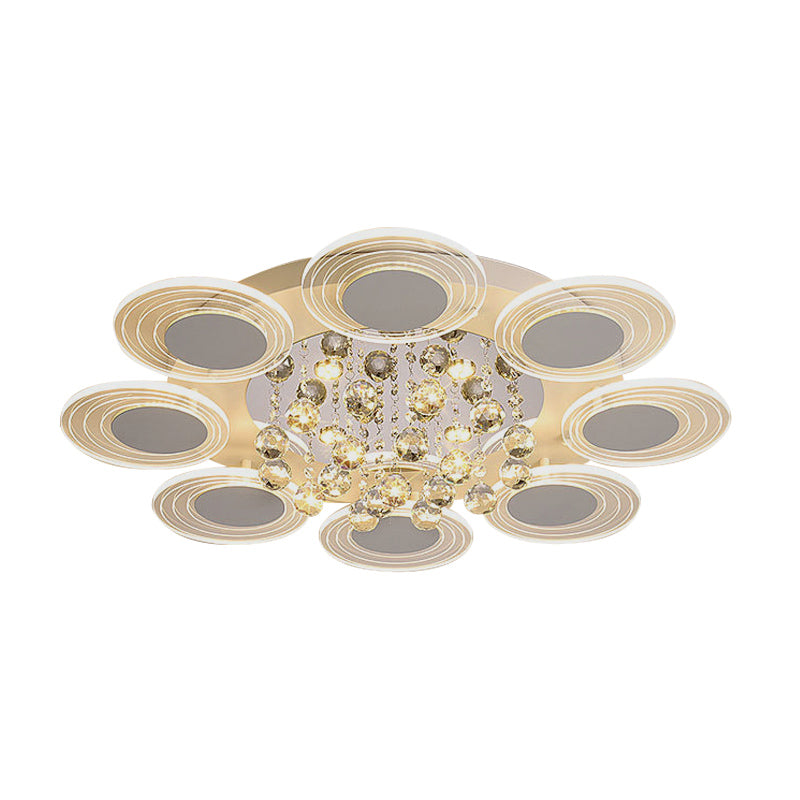 Contemporary LED Crystal Ball Flushmount Ceiling Lamp, Wide, 25.5"/31.5" - Perfect for Living Room