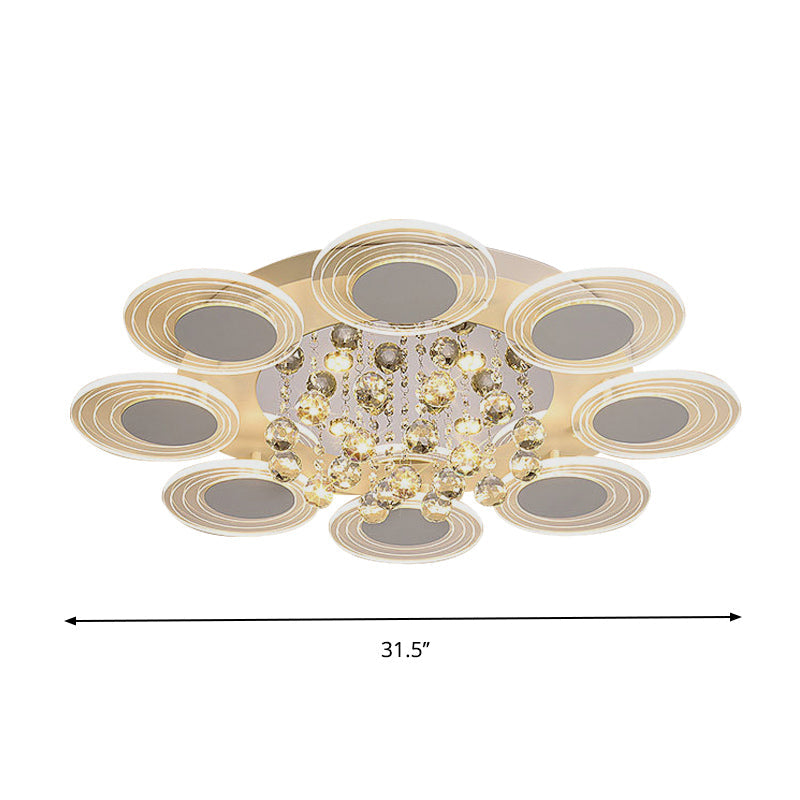 Contemporary LED Crystal Ball Flushmount Ceiling Lamp, Wide, 25.5"/31.5" - Perfect for Living Room