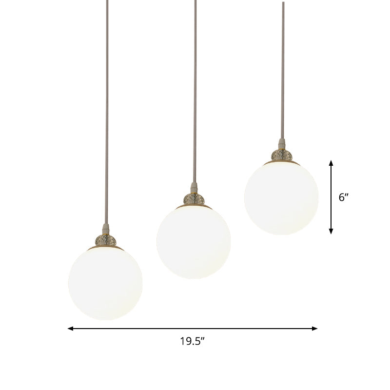 Waterdrop Pendant Light With Clear And Opal Glass Shades - 3-Bulb Hanging Lamp In White/Black