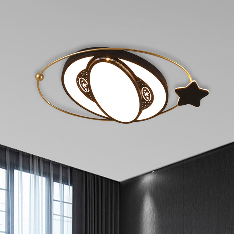Black Star Design LED Flush Mount Spotlight: Round Ceiling Fixture with Nordic Acrylic