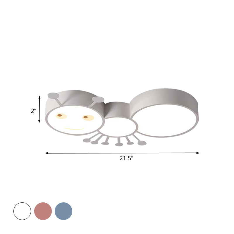 Kid's Room Macaroon Themed LED Ceiling Light Fixture in White/Pink/Blue