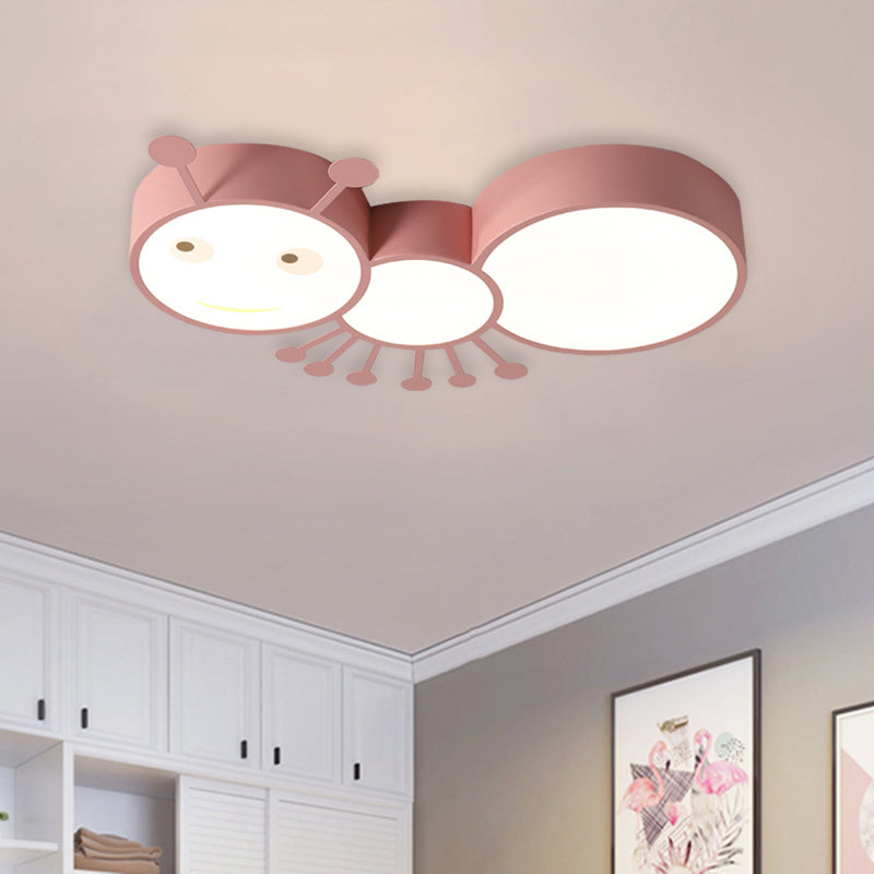 Kid's Room Macaroon Themed LED Ceiling Light Fixture in White/Pink/Blue