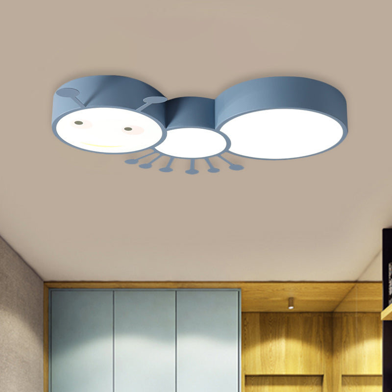 Kid's Room Macaroon Themed LED Ceiling Light Fixture in White/Pink/Blue