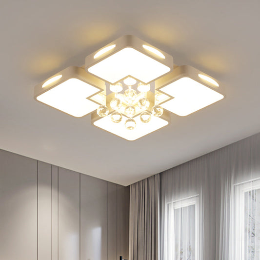 Minimalist Crystal Ball LED Ceiling Lamp - Acrylic White Flush Mount Light