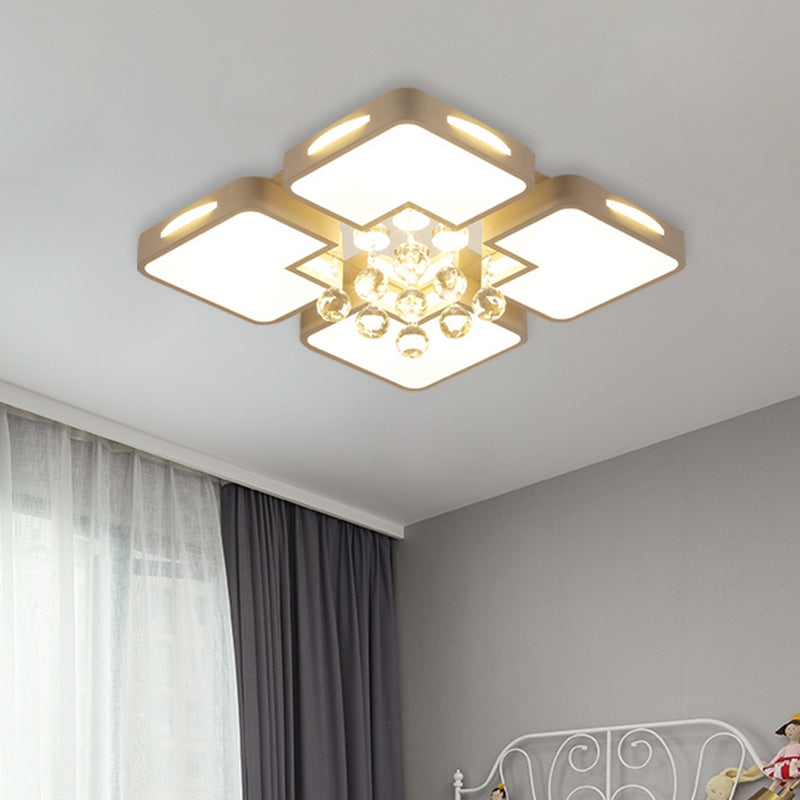 Minimalist Crystal Ball LED Ceiling Lamp - Acrylic White Flush Mount Light