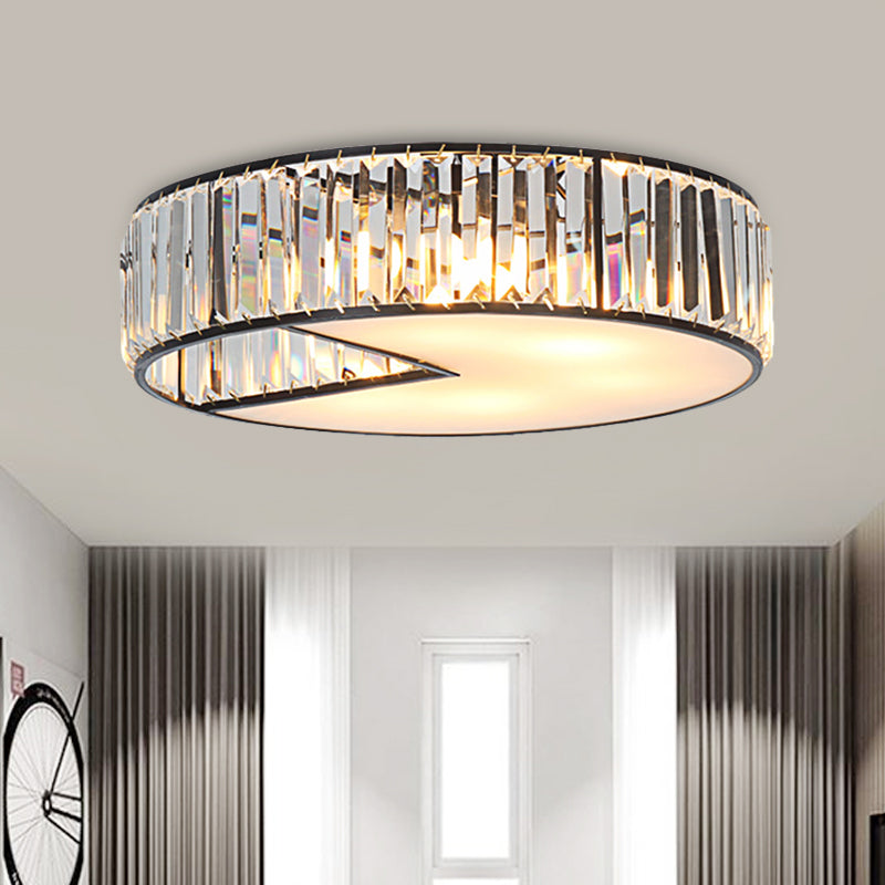 Modern Crystal Flush Ceiling Lamp - 5-Bulb Block Design for Living Room