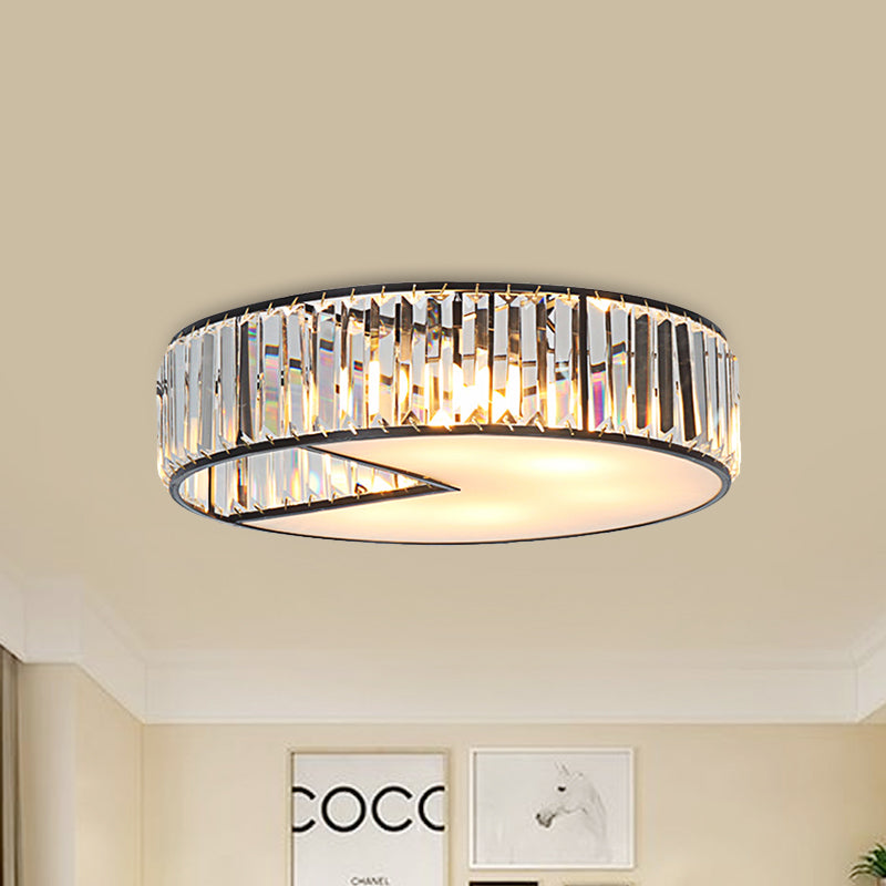 Modern Crystal Flush Ceiling Lamp - 5-Bulb Block Design for Living Room