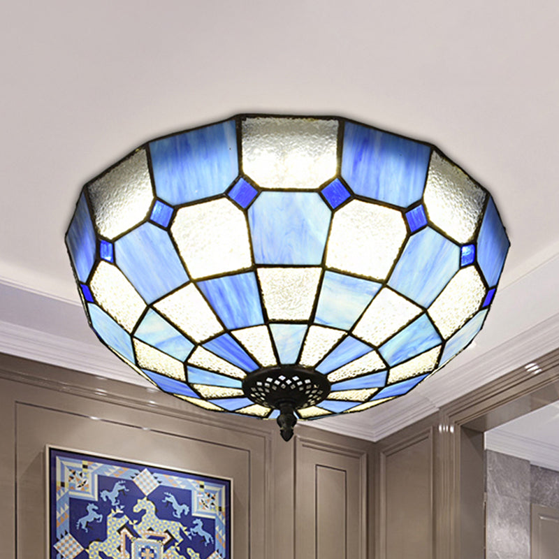 Baroque 3-Head Cut Glass Clear/Textured White Flushmount Ceiling Light